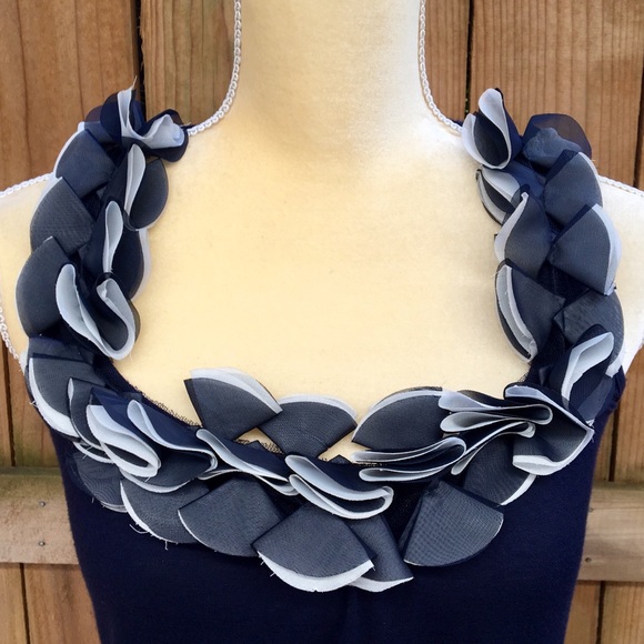 Charlotte Russe Ruffle Halter Blouse GUC - Picture 2 of 8